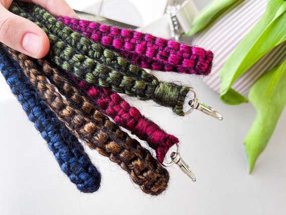 Macrame wristlet keychain boho keychain gift macrame cord wristlet keychain