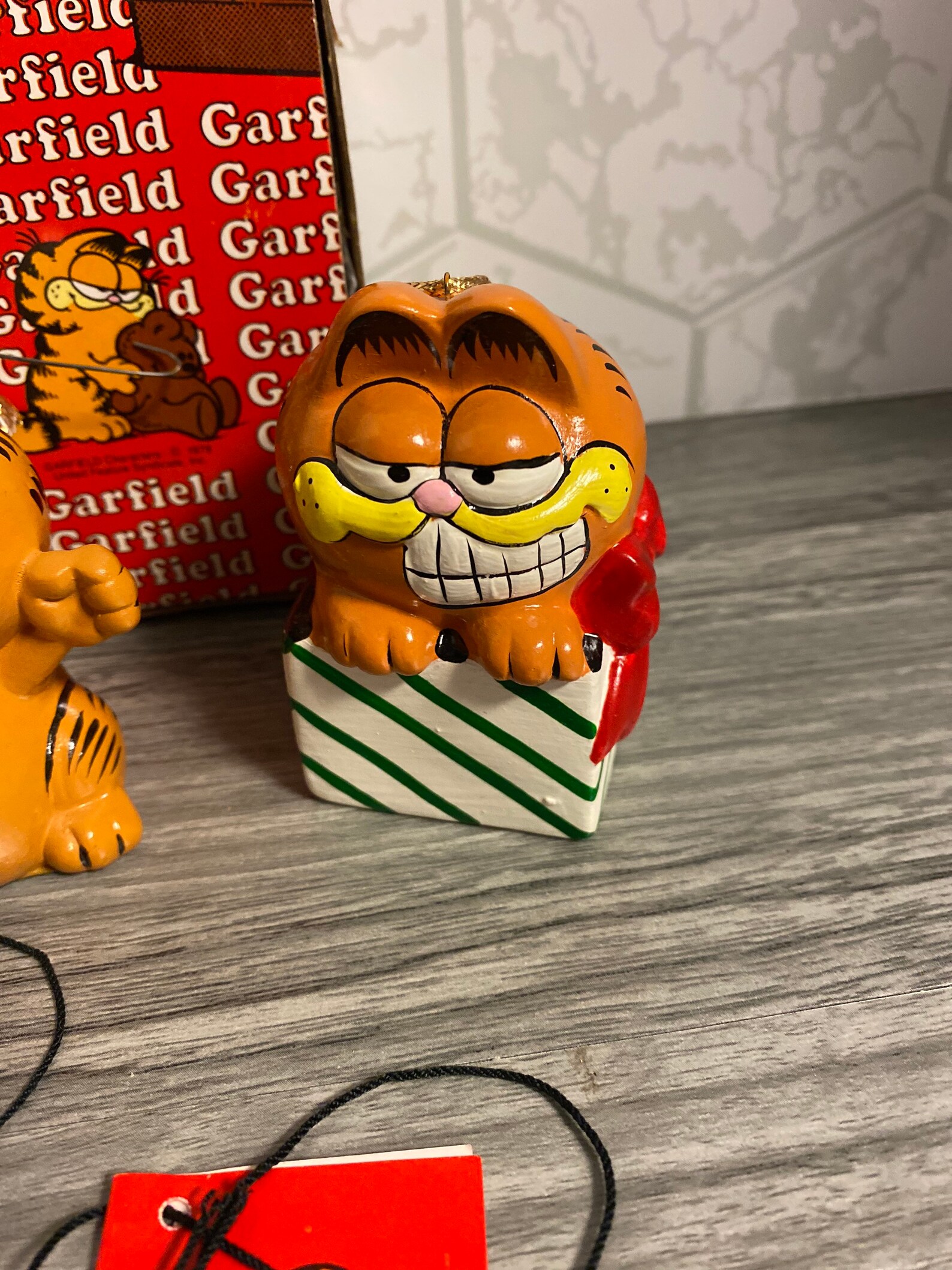 4 Vintage Garfield Christmas Ornaments Etsy