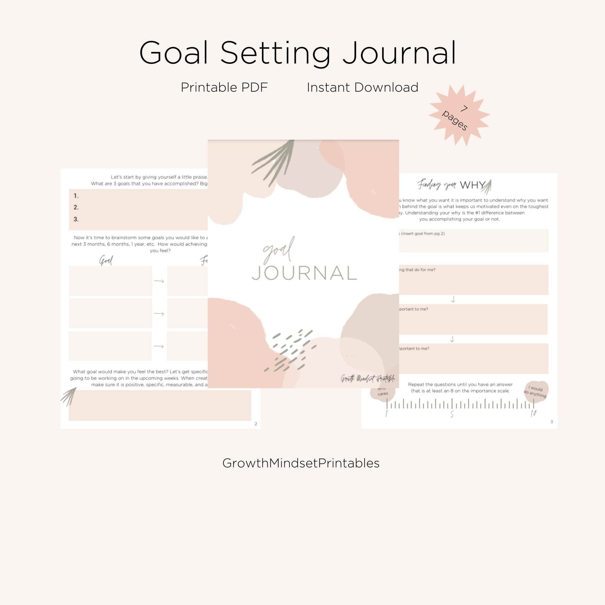 Goal Setting Journal Etsy