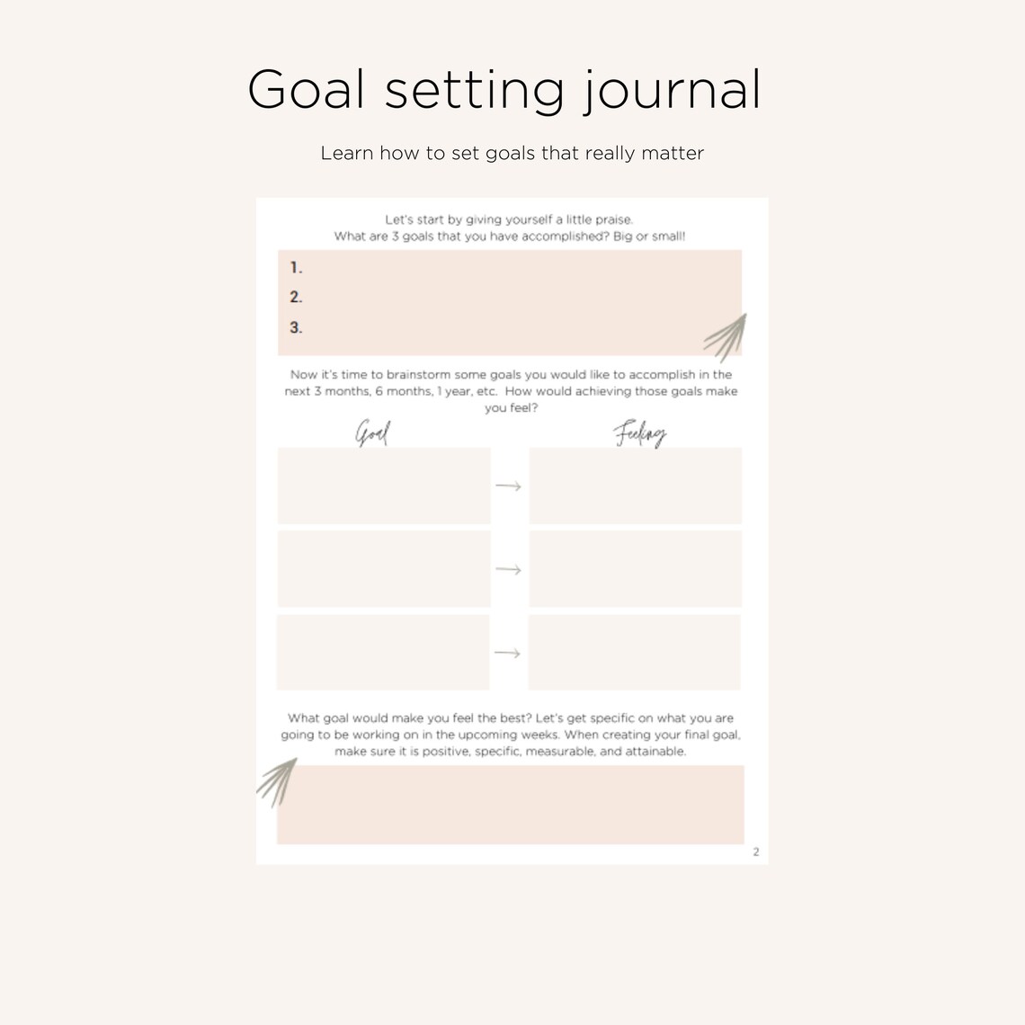 Goal Setting Journal Etsy