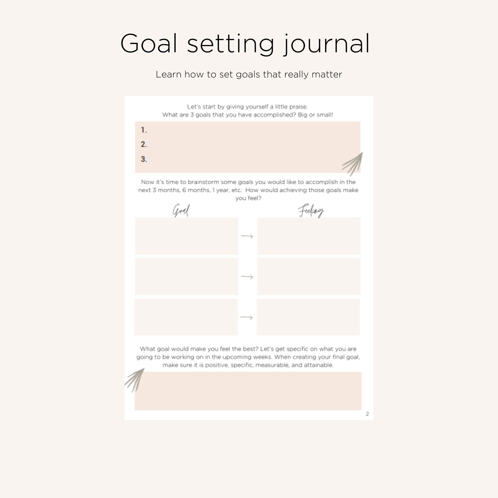 Goal Setting Journal Etsy