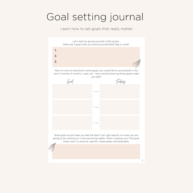 Goal Setting Journal Etsy