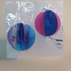 Faltkarte pop-up Christbaumkugel