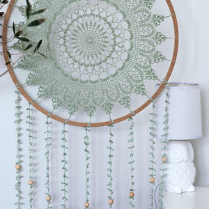 Crochet mandal with tassels, Handmade dream-catcher, Custom color wall hanging for mindful homes, Gift for yoga studio or offise.