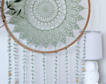 Crochet mandal with tassels, Handmade dream-catcher, Custom color wall hanging for mindful homes, Gift for yoga studio or offise.