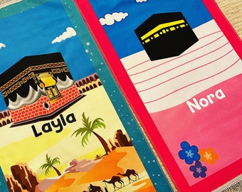 Personalized Kids Prayer Mat, Islamic Gift, Eid Ramadan Gift