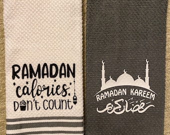 Ramadan and Eid towel set, Ramadan decoration, Ramadan gift, Eid gift, Arabic Calligraphy, Islamic gift, New home gift, Islamic decor