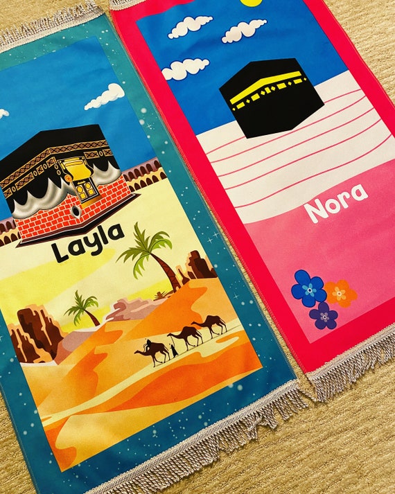 Personalized Kids Prayer Mat, Islamic Gift, Eid Ramadan Gift