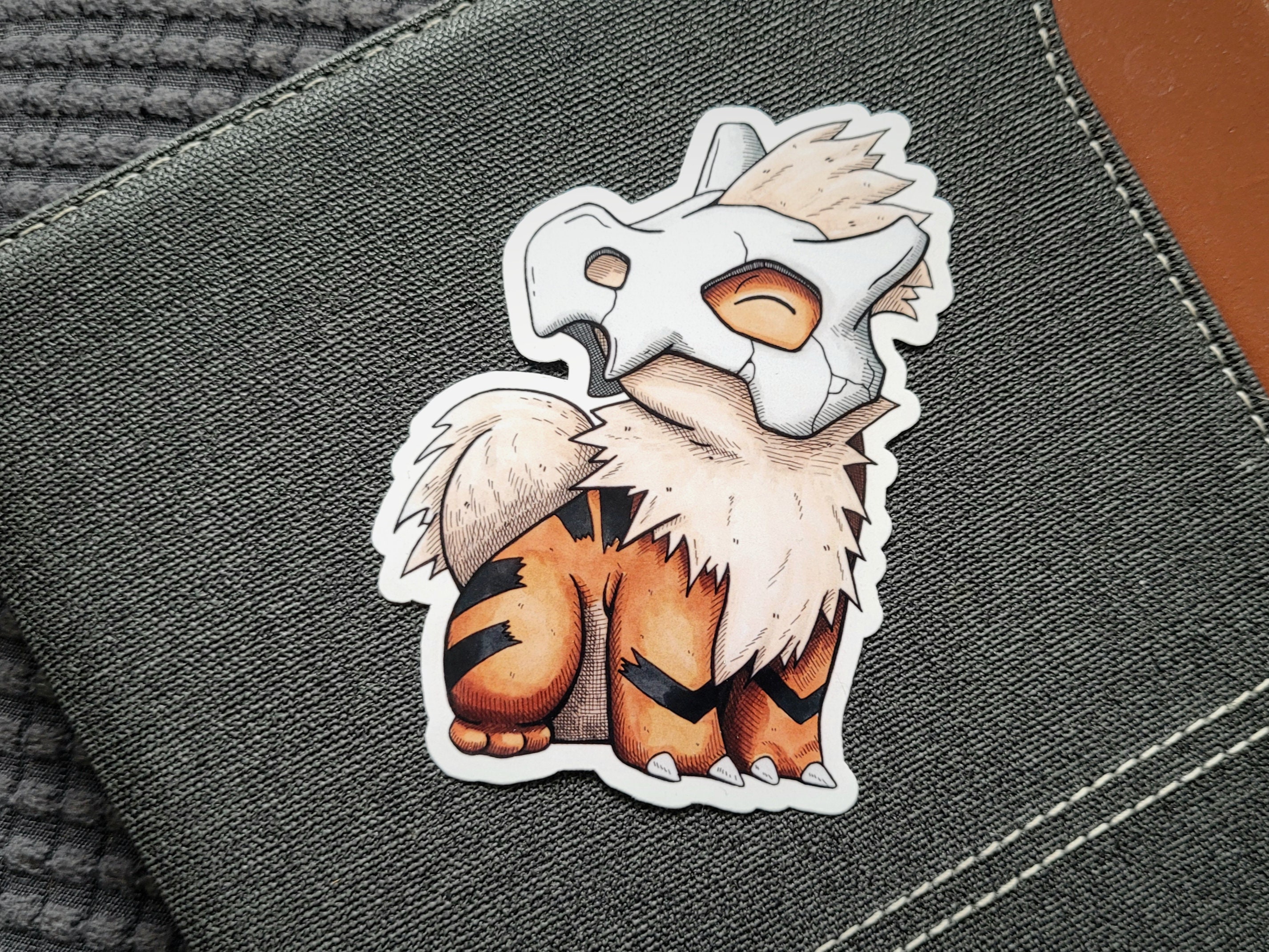 Growlithe X Cubone Sticker // Pokemon Sticker - Etsy