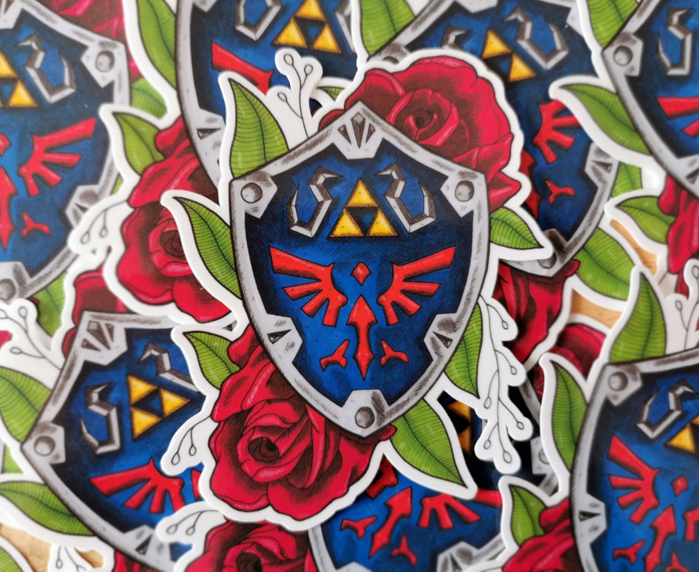 Hylian Shield Legend of Zelda Vinyl Sticker Tattoo Style Hyrule
