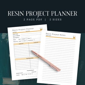Resin Project Printable, Resin Planner PDF, Resin Printable, Craft Project Printable, Resin Craft Project, Project Printable, Resin Notes, image 1