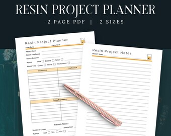 Projeto de resina para impressão, planejador de resina em PDF, projeto de resina para impressão, projeto de artesanato para impressão, projeto de artesanato em resina, projeto para impressão, notas de resina,