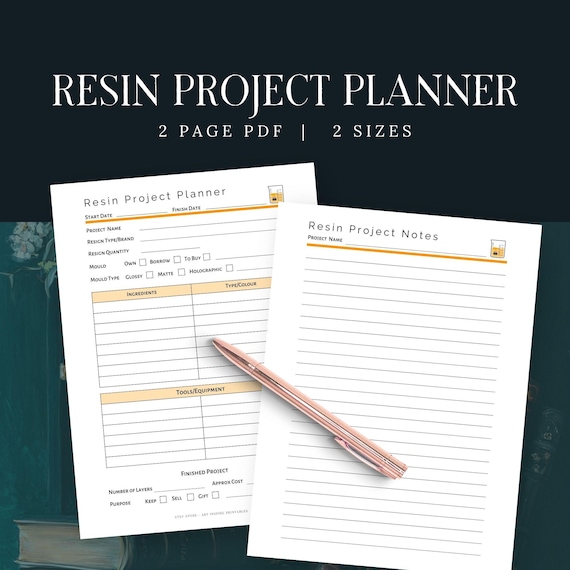 Resin Project Printable, Resin Planner PDF, Resin Printable, Craft Project Printable, Resin Craft Project, Project Printable, Resin Notes,
