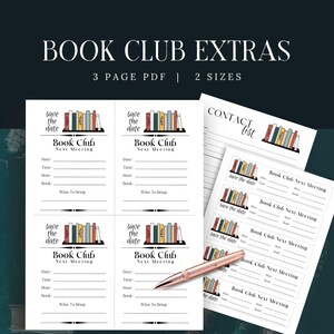 Book Club Save The Date, Book Club Kit, Book Club Printables, Book Club Contact List, Book Club Bookmarks, Book Club Bookshelf Kit, BookClub image 1