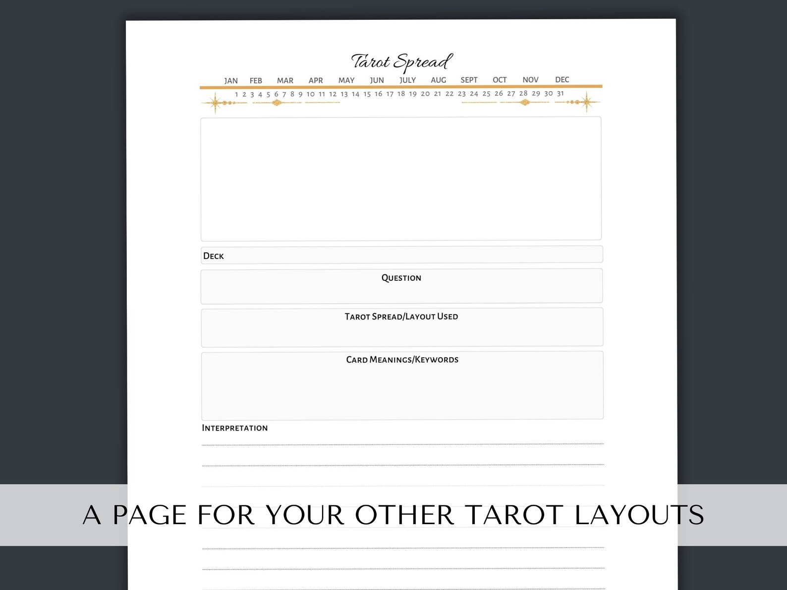 Tarot Journal Printable, Tarot Spreads Bundle, Printable Tarot Layouts ...