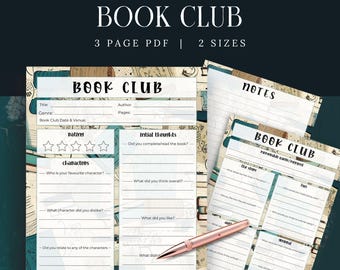 Imprimibles para el club de lectura, Debates para el club de lectura, DESCARGAR, Preguntas para el club de lectura, Regalos para el club de lectura, Preguntas para la reunión del club de lectura, Reunión del club