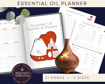 Essential Oil planner, Essential Oil Journal, Essential Oil Recipes, Essential Oil Notebook, Aromatherapy Journal, Essential Oil Printable