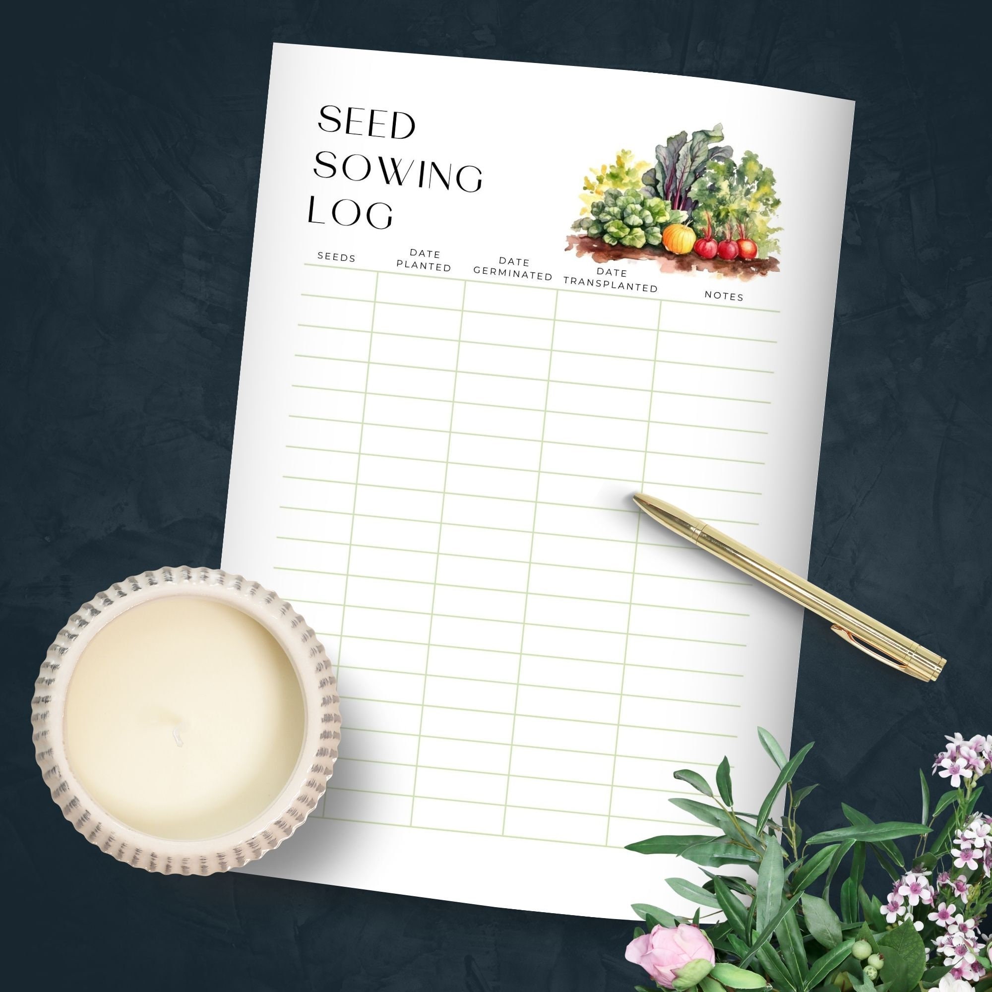 Fruit and Vegetable Gardener Planner, INSTANT DOWNLOAD, Garden Journal ...