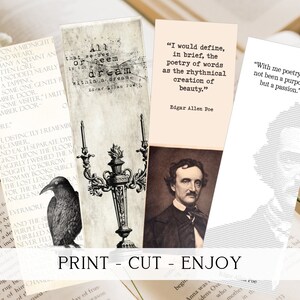 Poe Printable Bookmarks Edgar Allen Poe Gift Quote - Etsy UK