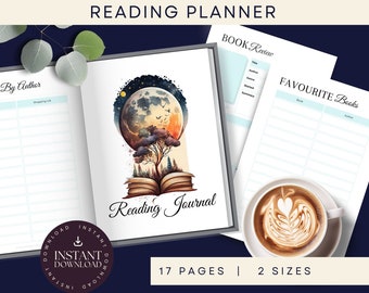 Book Journal Planner, Printable Reading Planner, Reading Log, Reading Tracker PDF, Reading Planner Insert, Printable Book Planner, Book PDF