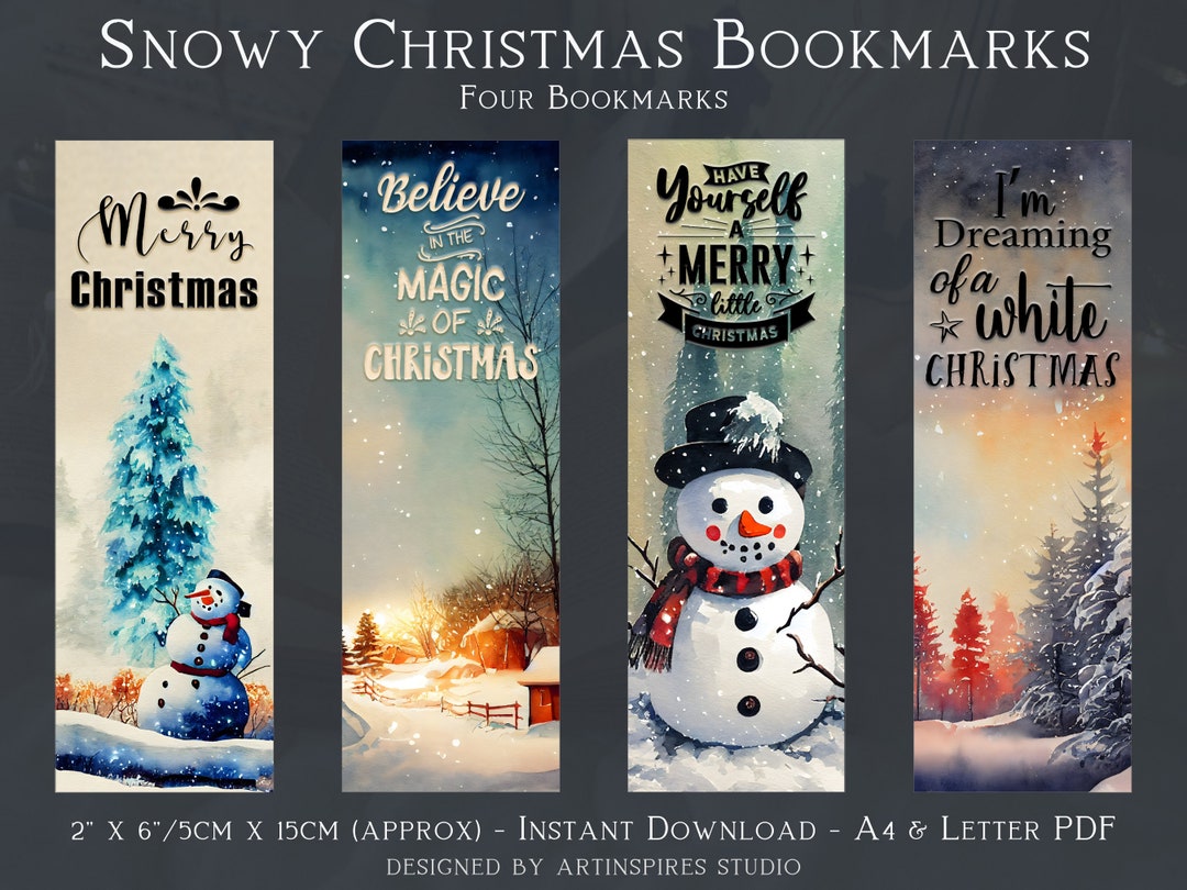 Christmas Printable Bookmarks, Christmas Book Gift, Christmas Wishes Bookmarks, Book Gift
