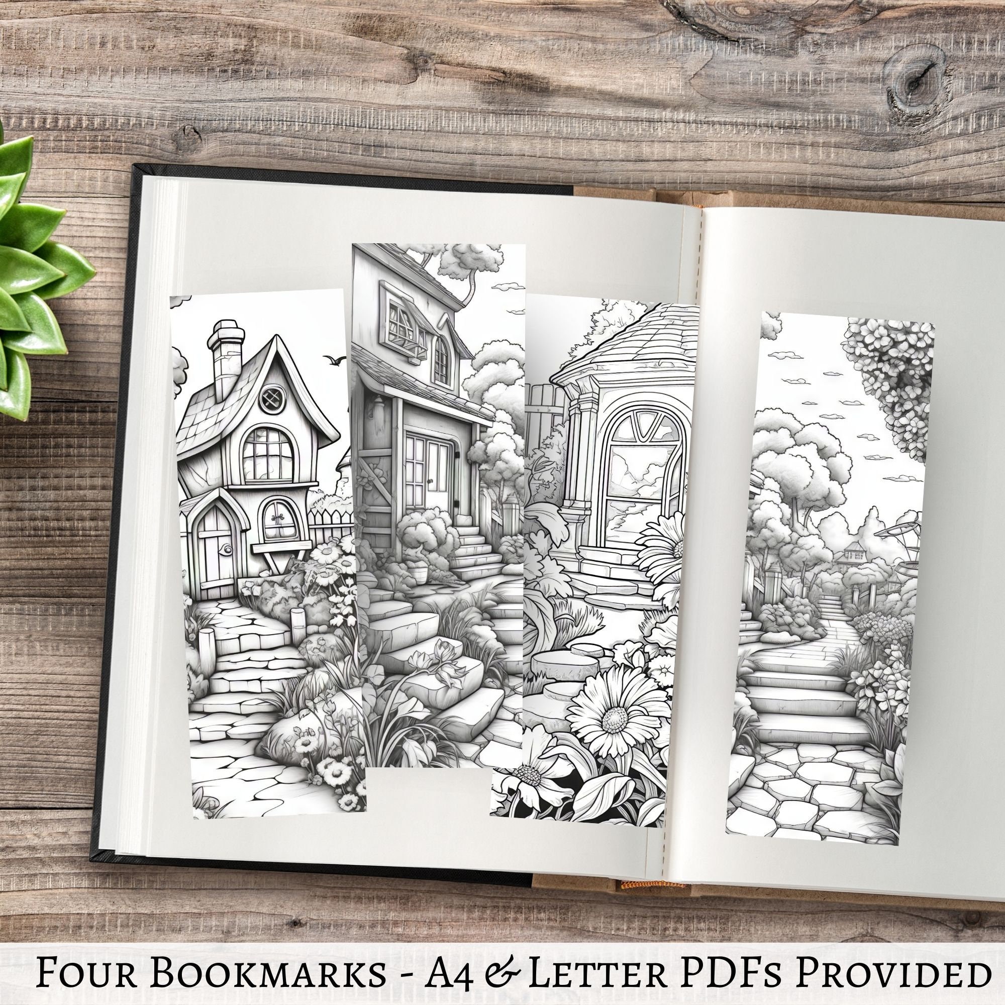 Colour in Garden Bookmarks, INSTANT DOWNLOAD, Printable Bookmarks, Book ...