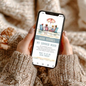 ¿Quieres ser mi compañero de lectura?, Invitación para un compañero de lectura de verano, Descarga digital, Tarjeta de solicitud de intercambio de libros, Invitación para un compañero de lectura