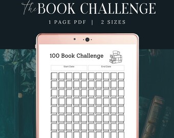 100 Book Challenge, INSTANT DOWNLOAD, Library Reading Log, Printable Reading Planner Page, Books I've Read, Reading Tracker, Book Club Game