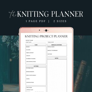 Knitting Project Planner, INSTANT DOWNLOAD, Minimal Knitters Journal PDF, Yarn Patterns Organiser, Knit Project Tracker, Craft Printable