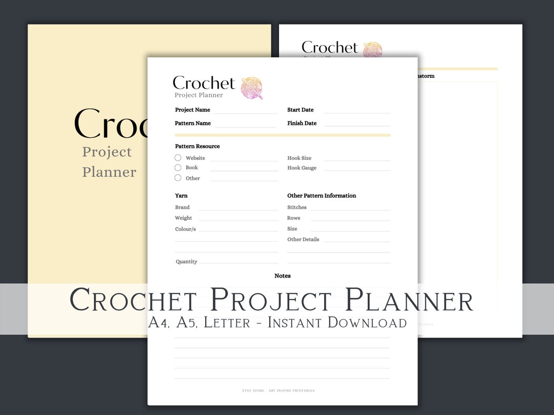 Cochet Poject Planne: A Notebook To Jounal, Tack, Plan
