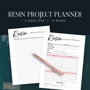 Resin Project Printable, Resin Planner PDF, Resin Printable, Craft Project Printable, Resin Craft Project, Project Printable, Resin Notes,