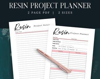 Resin Project Printable, Resin Planner PDF, Resin Printable, Craft Project Printable, Resin Craft Project, Project Printable, Resin Notes,