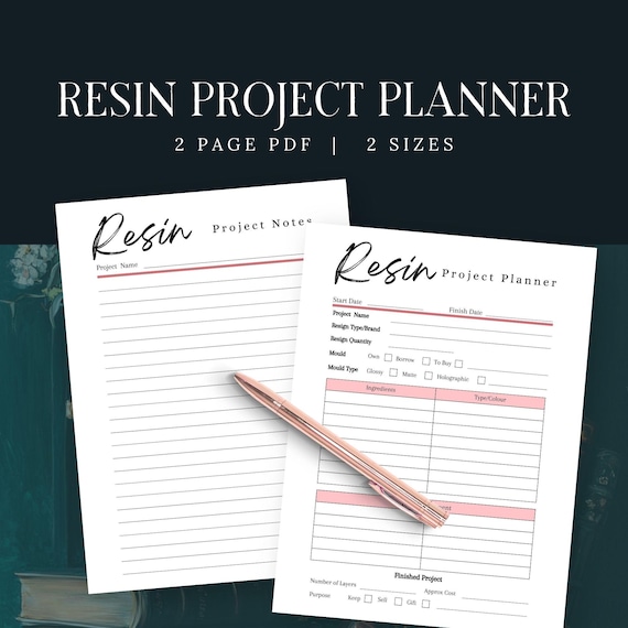 Resin Project Printable, Resin Planner PDF, Resin Printable, Craft Project Printable, Resin Craft Project, Project Printable, Resin Notes,