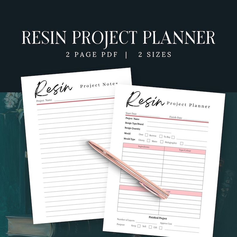 Projeto de resina para imprimir, Planejador de resina em PDF, Resina para imprimir, Projeto de artesanato para imprimir, Projeto de artesanato em resina, Projeto para imprimir, Anotações em resina imagem 1