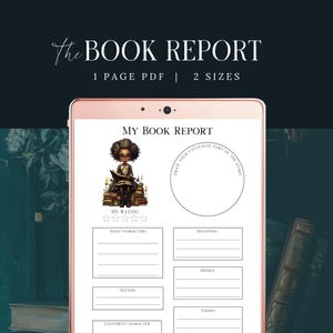 Girls Kids Book Report Printable, Children Book Review Worksheet, Homeschool Activity
