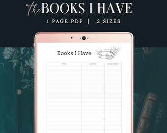 Books I Have Tracker, DOWNLOAD, Book Club Kit Journal, Leseplan PDF, Digitale Bibliothek Tracker, Buch Log, Bibliothek Arbeitsblatt