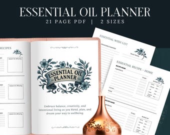 Planner etherische olie, dagboek etherische olie, recepten etherische olie, notitieboek etherische olie, dagboek aromatherapie, afdrukbare etherische olie