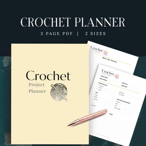 Crochet Project Planner Printable, Crochet Planner, Crochet Printable, Crochet Project Page, Crochet Planner, Crochet Pattern Notes, Craft