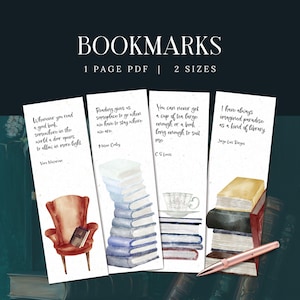 Quote Bookmark Printable, Reading Book Gift, Teacher Bookmarks, Book Gift Quotations, Bookmark Printable, Printable Bookmark, Reading Quotes