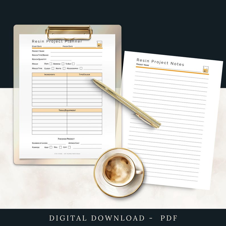 Resin Project Printable, Resin Planner PDF, Resin Printable, Craft Project Printable, Resin Craft Project, Project Printable, Resin Notes, image 4