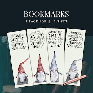 Christmas Printable Bookmarks, Christmas Book Gift, Christmas Wishes Bookmarks, Book Gift Digital, Bookmark Printable, Printable Christmas