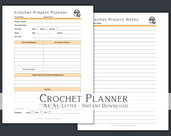 Printable Crochet Planner, Crochet Project Planner Printable, Crochet ...