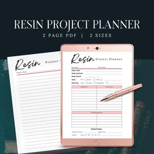 Projeto de resina para imprimir, Planejador de resina em PDF, Resina para imprimir, Projeto de artesanato para imprimir, Projeto de artesanato em resina, Projeto para imprimir, Anotações em resina imagem 2