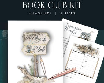 Summer Book Club Planner, Book Club Discussion Bundle, Reading Journal, Book Club Printables, Book Club Prompts, Summer Beach Printable, PDF