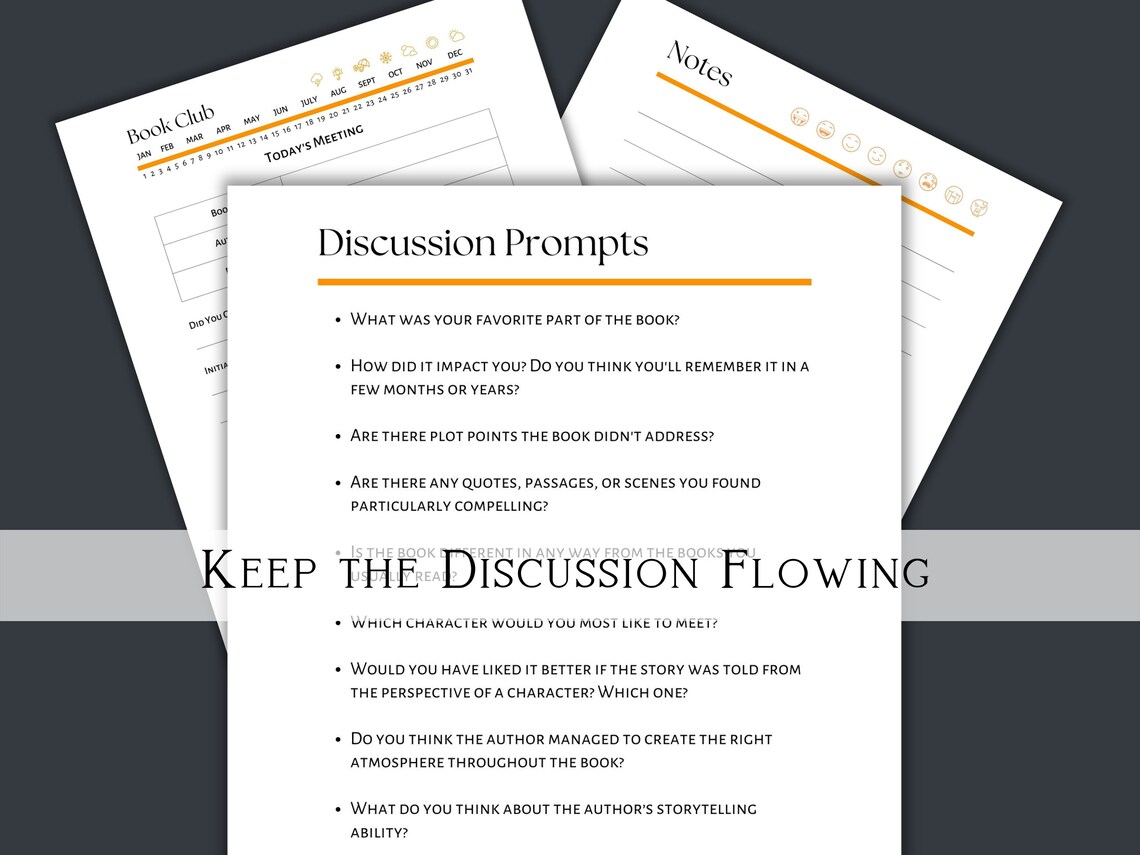 Printable Book Club Planner Book Club Discussion Book - Etsy