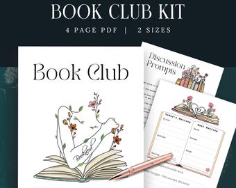 Book Club Planner, Book Club Discussion Bundle, Reading Journal, Reading Planner, Boho Book Club, Book Club Printables, Book Club Prompts