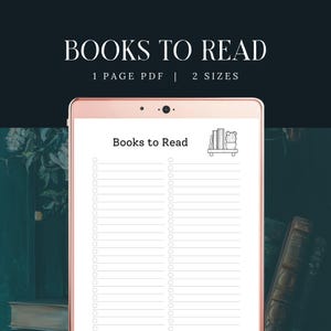 Books To Read List, PRINTABLE Reading Worksheet, Book Tracker, Reading Checklist, To Be Read List, Library Book Checklist, TBR Summary PDF