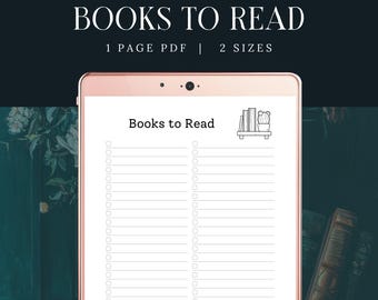 Books To Read List, PRINTABLE Reading Worksheet, Book Tracker, Reading Checklist, To Be Read List, Library Book Checklist, TBR Summary PDF