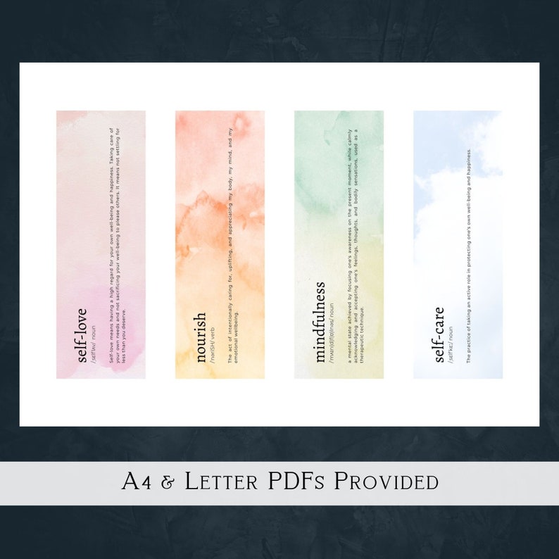 Self Care Printable Bookmarks, INSTANT DOWNLOAD, Printable Book Gift
