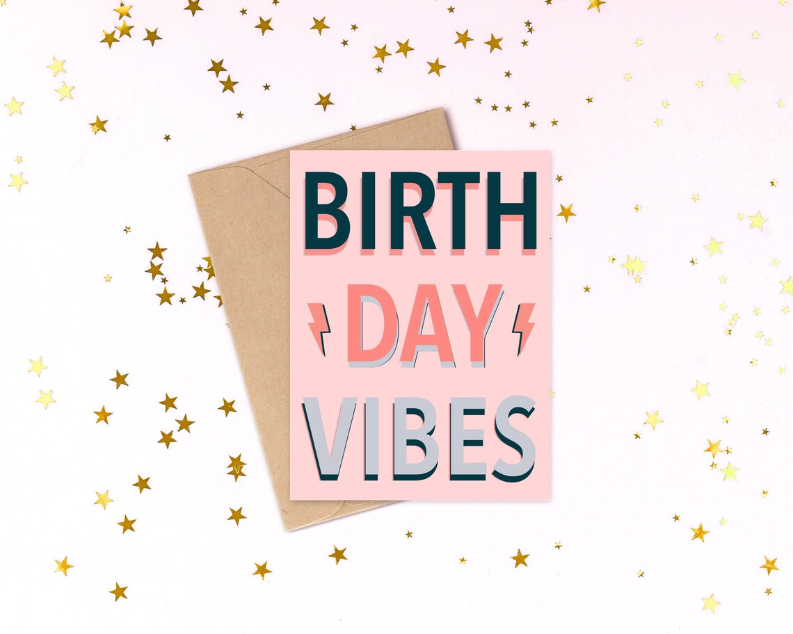 Birthday Vibes Happy Birthday Card | Etsy